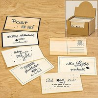 Holzpostkarten mit Spruch 6 Varianten Mit Liebe geschickt