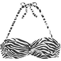 VENICE BEACH Bügel-Bandeau-Bikini-Top Damen schwarz-weiß Gr.34 Cup D