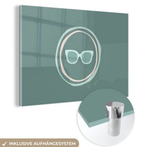 MuchoWow Acrylglasbild Sommer - Sonnenbrille - Pastell, (1 St), Acrylglasbilder Wohnzimmer & Schlafzimmer