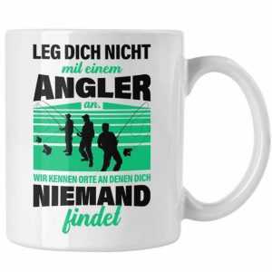Trendation Tasse Trendation - Angler Tasse Geschenk für Männer Spruch Lustig für Fischer Geschenkidee Angeln Becher
