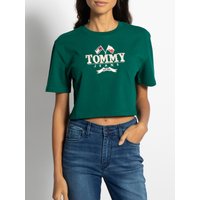 Tommy Hilfiger Crop T-Shirt in grün für Damen