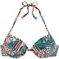 VENICE BEACH Push-Up-Bikini-Top Damen türkis-bedruckt Gr.34 Cup B
