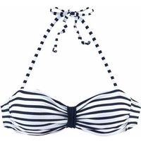 VENICE BEACH Bandeau-Bikini-Top Damen weiß-marine-gestreift Gr.40 Cup A/B