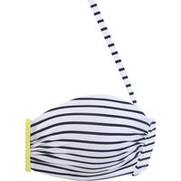 VENICE BEACH Bügel-Bandeau-Bikini-Top Damen schwarz-weiß-limette Gr.42 Cup B