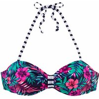 VENICE BEACH Bandeau-Bikini-Top Damen marine-bedruckt Gr.42 Cup C/D