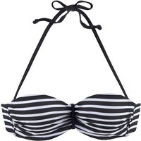 VENICE BEACH Bandeau-Bikini-Top Damen schwarz-weiß-gestreift Gr.40 Cup A