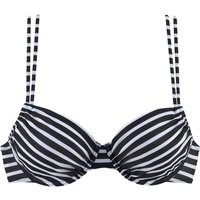 VENICE BEACH Bügel-Bikini-Top Damen schwarz-weiß-gestreift Gr.40 Cup E