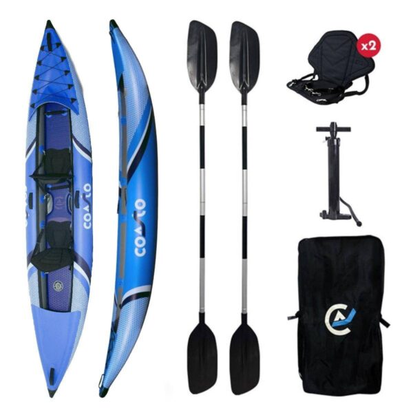 Coasto Lotus 2 Personen Kajak SET aufblasbar Drop-Stich & PVC Kanu Boot Kayak... - Image 2