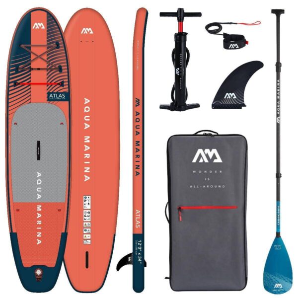 AQUA MARINA ATLAS 12.0 iSUP Board Set aufblasbar Stand Up Paddle Carbon Guide... - Image 2