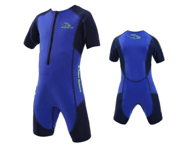 Aqua Sphere STINGRAY HP2 Kinder UV Shortie Badeanzug Neopren Shorty Wetsuit blue - Image 2