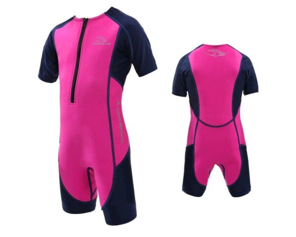 Aqua Sphere STINGRAY HP2 Kinder UV Shortie Badeanzug Neopren Shorty Wetsuit pink - Image 2