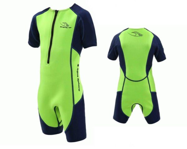 Aqua Sphere STINGRAY HP2 Kinder UV Shortie Badeanzug Neopren Shorty Wetsuit grün - Image 2