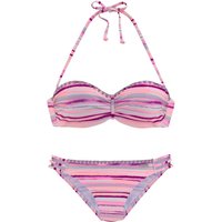 VENICE BEACH Bügel-Bandeau-Bikini Damen lachs-bedruckt Gr.42 Cup D