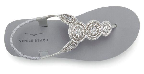 Venice Beach Badezehentrenner Sandale, Pantolette, Badeschuh ultraleicht mit Glitzerdetails VEGAN - Image 5