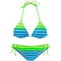 VENICE BEACH Triangel-Bikini Damen türkis-gestreift Gr.38 Cup C/D