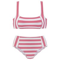 Venice Beach Bustier-Bikini mit gewebten Streifen