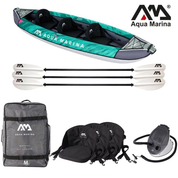 Aqua Marina LAXO 380cm Kayak Set 3 Personen aufblasbar Kanu Tourenkajak Kajak - Image 2