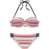 VENICE BEACH Bügel-Bandeau-Bikini Damen creme-rosa Gr.42 Cup E