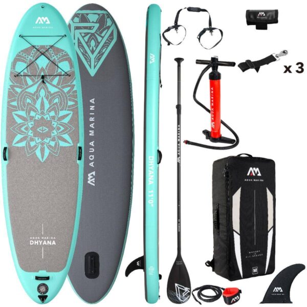 Aqua Marina Inflatable Dhyana SUP iSUP Damen Yoga Board Stand Up Paddle Set NEU - Image 2