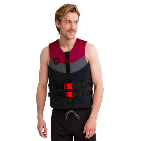 Jobe Neopren Schwimmweste Herren Burgundy Red Vest Men Prallschutz Wasserski - Image 2