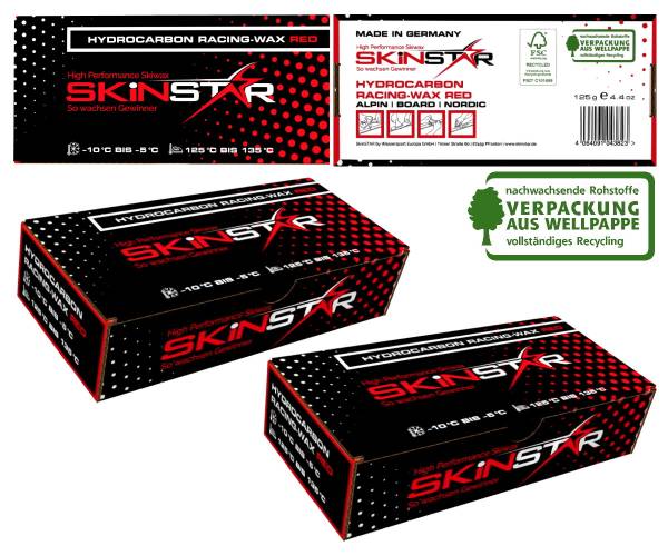 SKINSTAR Hydrocarbon Racing Skiwax Profi-Wachs COLD Mix Red 250g