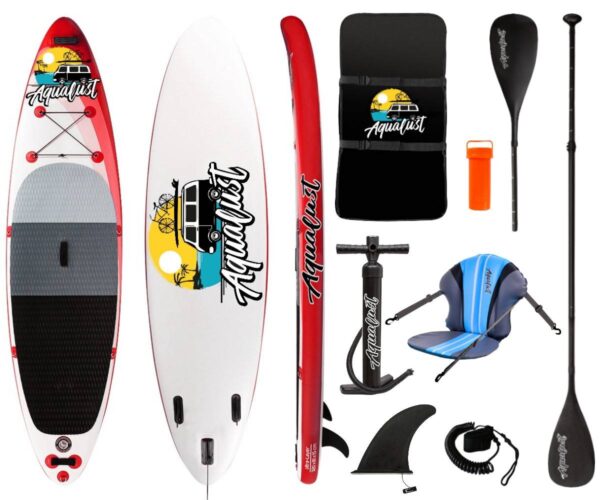 AQUALUST 10'6" SUP Board Stand Up Paddle Surf-Board Kajak Paddel Sitz 320x81cm – Bild 2