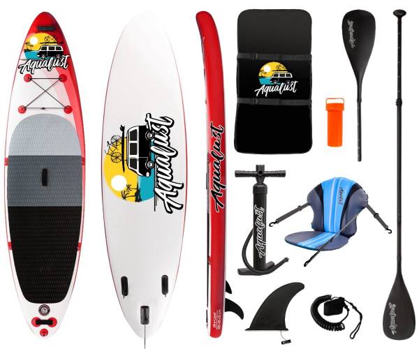 AQUALUST 10'6" SUP Board Stand Up Paddle Surf-Board Kajak Paddel Sitz 320x81cm