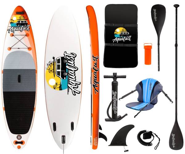 AQUALUST 10'6" SUP Board Stand Up Paddle Surf-Board Kajak Paddel Sitz 320x81cm