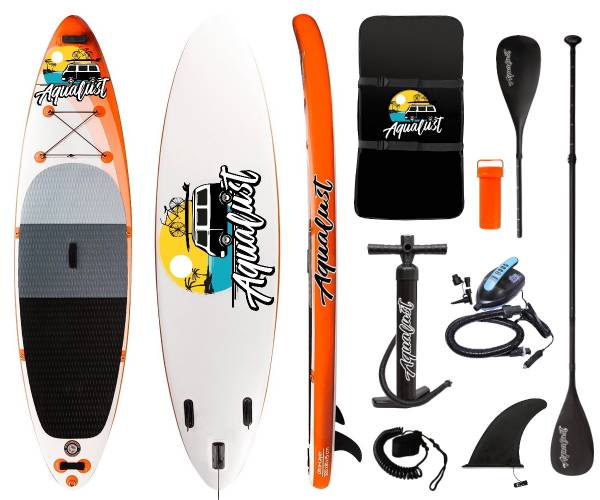 AQUALUST 10'6" SUP Board Stand Up Paddle Surf-Board ISUP mit E-PUMPE 320x81cm