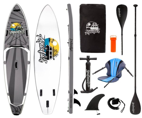 AQUALUST 10'8" CRUISER SUP Board Stand Up Paddle aufblasbar ISUP 330cm grey – Bild 2