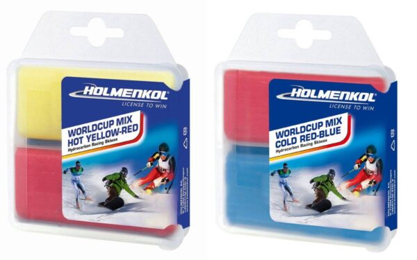 Holmenkol Worldcup Wax Wachs Mix yellow-red-blue 4 x 35g Skiwachs Snowboard – Bild 2