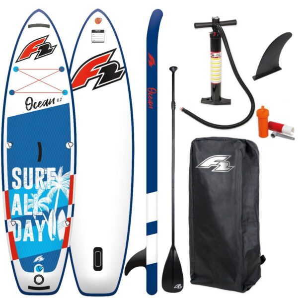 F2 OCEAN 9'2" SUP Set Kinder Stand Up Paddle Board ISUP mit 3-teiliges Alu Pa... – Bild 2