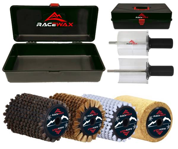 RaceWax Set Roto Bürste 120mm Kork Nylon Roßhaar Kupfer Rotorbürste Rotobürste