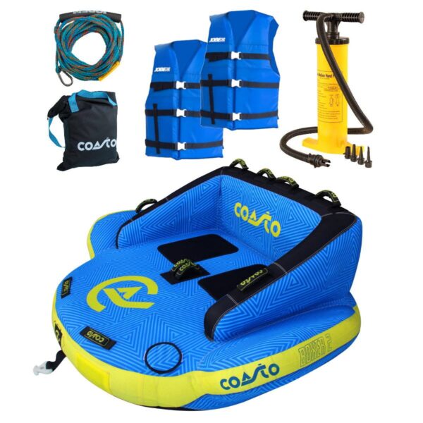 COASTO BOXER 2 Personen Towable Package Tube inkl. Funtube Leine Pumpe & Westen – Bild 2