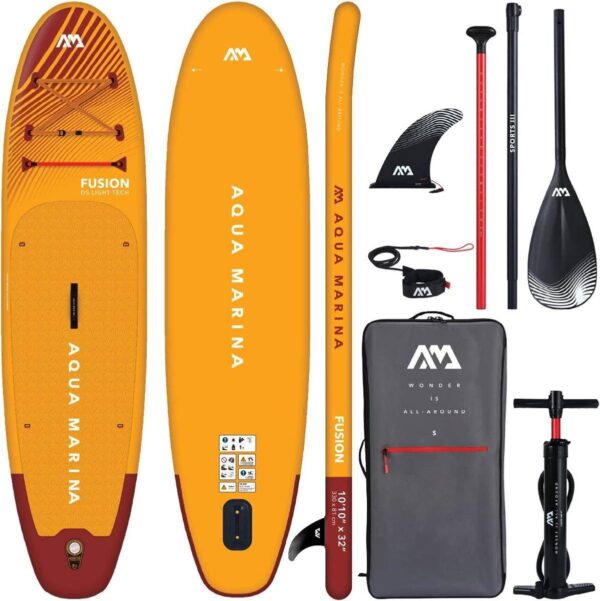 Aqua Marina Fusion Aufblasbares Stand Up Paddle Board (iSUP) Paket, 330x81x15cm – Bild 2