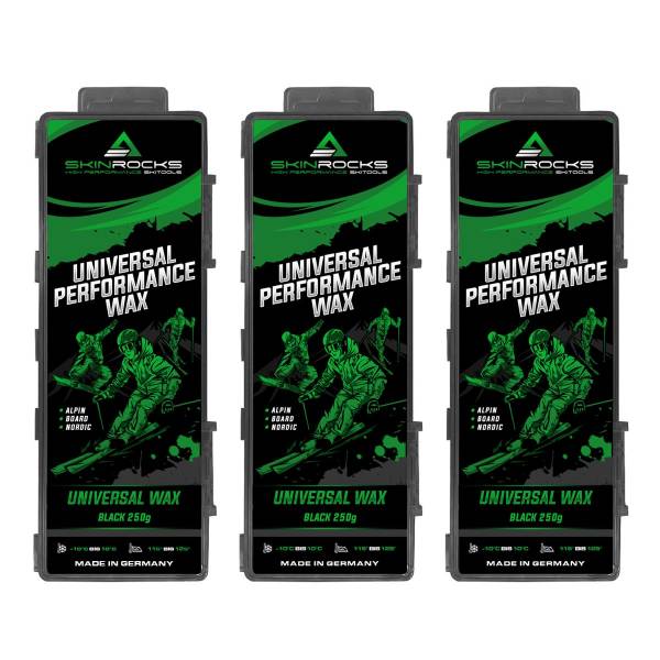 SkinRocks Universal Skiwachs LL Snowboard Bügelwachs All IN ONE Wax 750g black