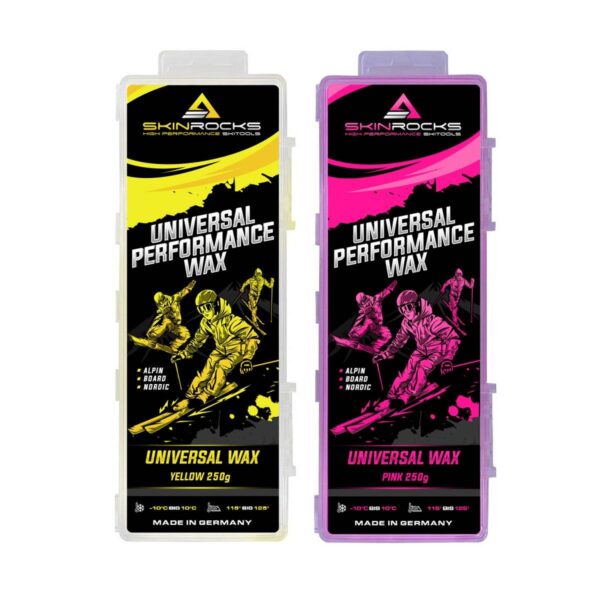 SkinRocks Universal Skiwachs Snowboard Bügelwachs All IN ONE Wax 500g gelb&pink – Bild 2