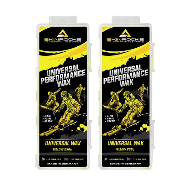 SkinRocks Universal Skiwachs LL Snowboard Bügelwachs All IN ONE Wax 500g gelb