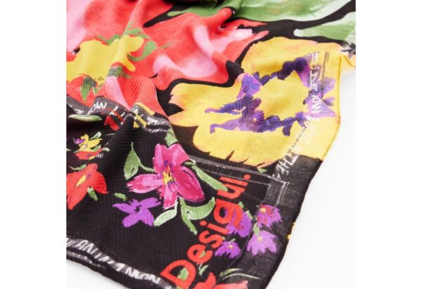 Desigual Halstuch Damen Halstuch Tuch Schal Fou Flores Patch 23WAWA22/2000 - Image 3