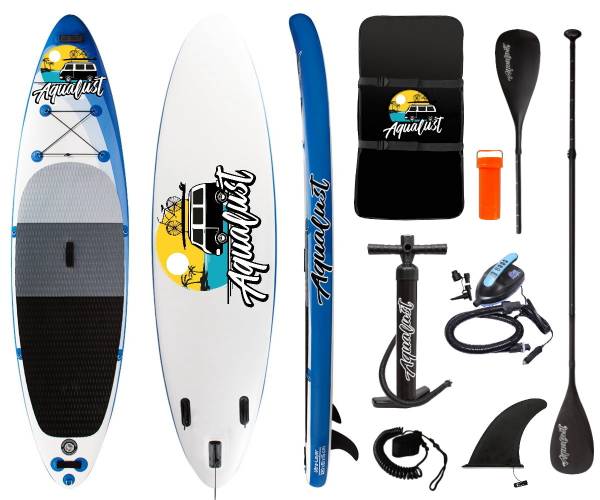 AQUALUST 10'6" SUP Board Stand Up Paddle Surf-Board ISUP mit E-PUMPE 320x81cm