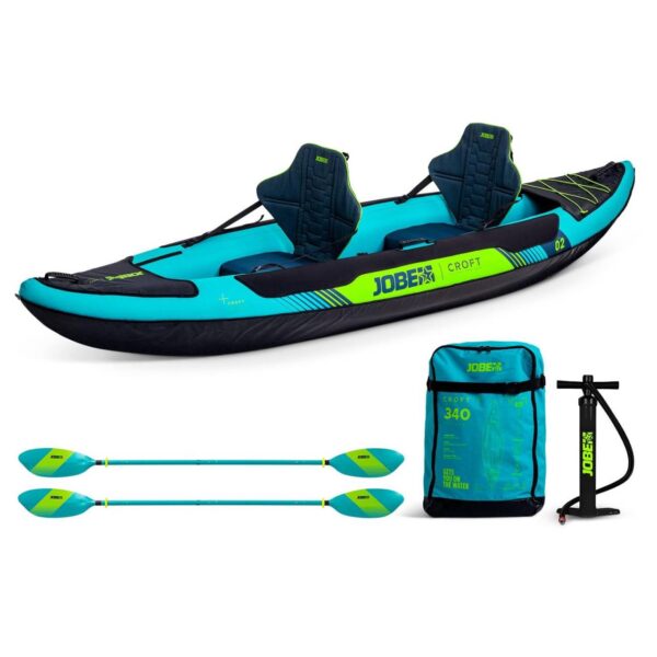 Jobe Croft Kayak Set 2 Personen aufblasbar Kanu Tourenkajak Kajak 340cm – Bild 2