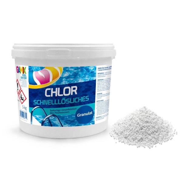 Chlorgranulat für Pool 5 kg Schockchlorung Desinfektion Pflege für Schwimmbad