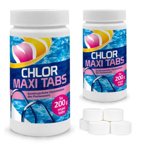 Chlortabletten Maxi für Pool 2 kg Langsamlöslich Tabs Pflege für Schwimmbad C... – Bild 2