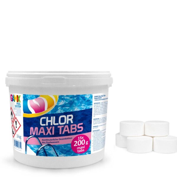 Chlortabletten Maxi für Pool 3 kg Langsamlöslich Tabs Pflege für Schwimmbad C... – Bild 2