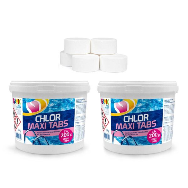 Chlortabletten Maxi für Pool 6 kg Langsamlöslich Tabs Pflege für Schwimmbad C... – Bild 2