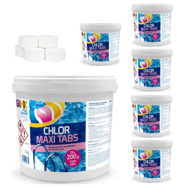 Chlortabletten Maxi für Pool 30 kg Langsamlöslich Tabs Pflege für Schwimmbad ... – Bild 2