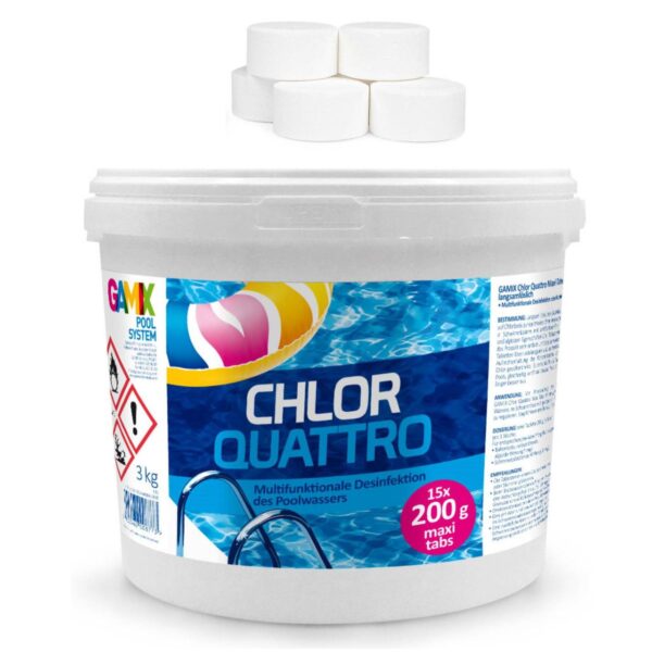 Chlortabletten Multifunktion Quattro Tabs 3in1 für Pool Pflege für Schwimmbad... – Bild 2