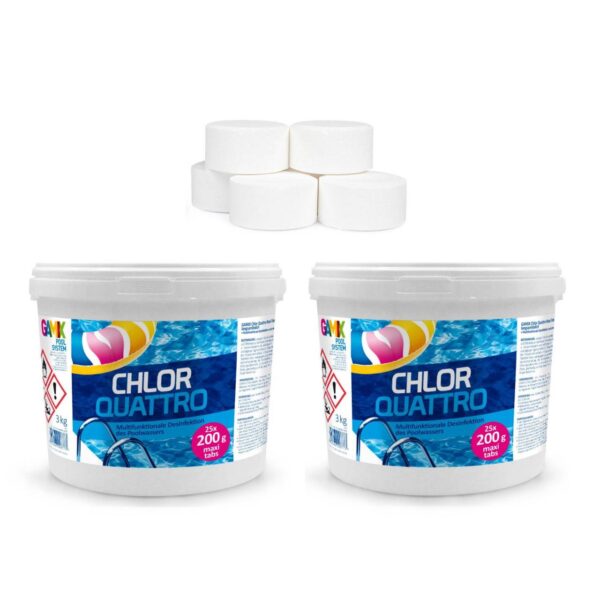 Chlortabletten Multifunktion Quattro Tabs 3in1 für Pool Pflege für Schwimmbad... – Bild 2