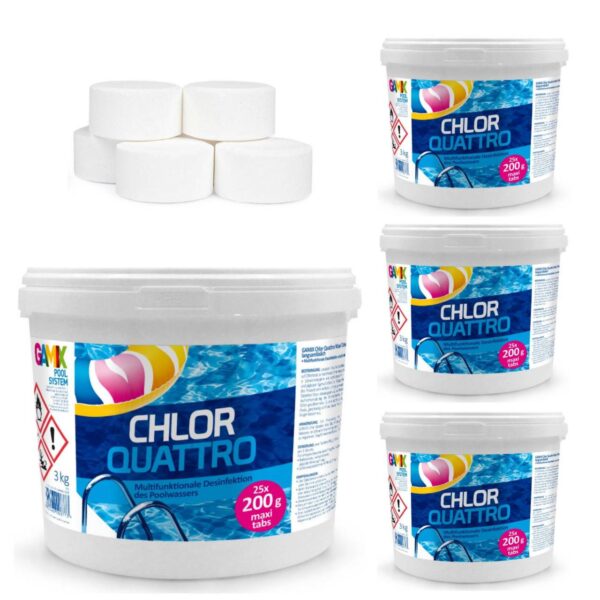 Chlortabletten Multifunktion Quattro Tabs 3in1 für Pool Pflege für Schwimmbad... – Bild 2