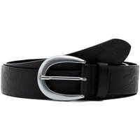 Desigual Ledergürtel Damen Leder Gürtel Dornschließe Belt Logo Ondas 22WARL04/2000 schwarz